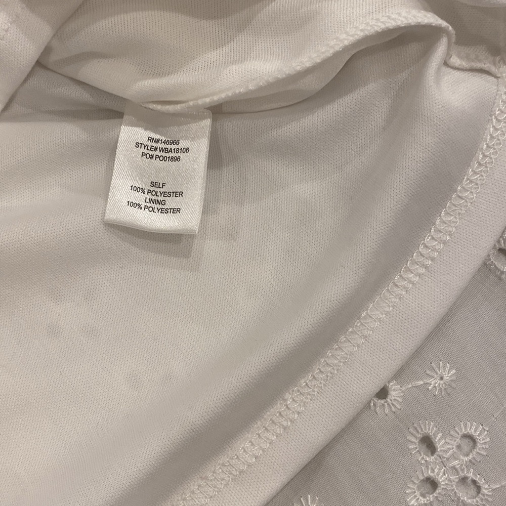 White Eyelet Lined Ruffle Sleeve Dress Crystal Doll Small - Picture 6 of 6